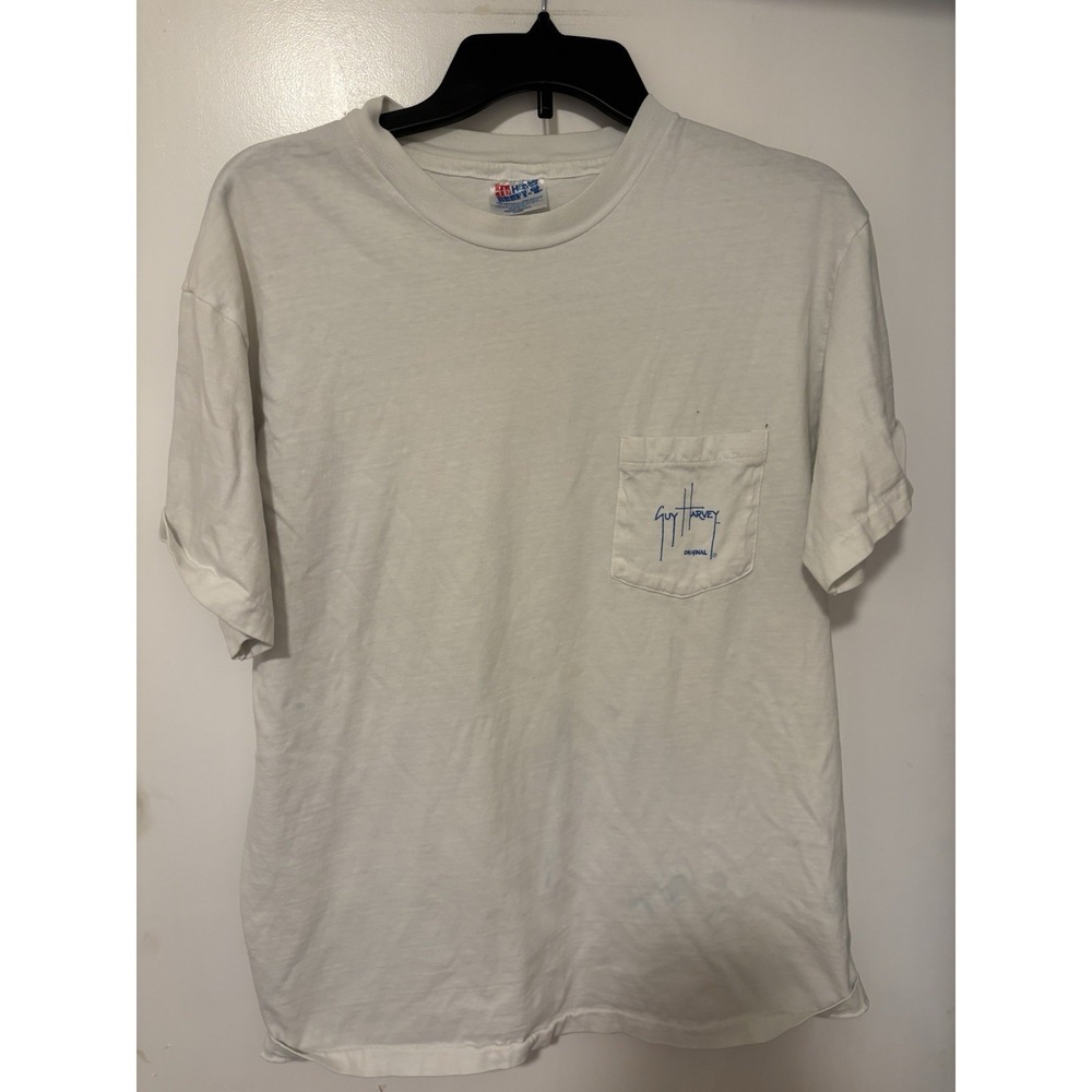 Vintage Guy Harvey Pocket T-shirt Distressed Size L